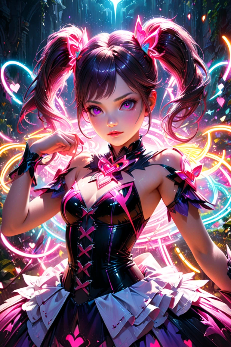 (masterpiece:1.2, best quality:1.2, beautiful, high quality, highres:1.1), detailed, extremely detailed 4K, perfect eyes, perfect face, perfect lighting, <lora:tool_addDetail:0.25>,(1girl, solo, adult female, mature female), <lora:detailed_eyes:1> ,
<lora:style_retrowaveTech_(retrowavetech--virtual--vaporwave--wireframe--scifi):1>, retrowavetech, virtual, vaporwave, scifi, 
[muscular, biceps], leg muscles, thigh muscles, thin, 
vaporwave magical girl, smile, happy, vaporwave magical girl headgear, magical girl pose, (wireframe background, vaporwave sunset:1.1)
<lora:concept_costume_showgirlSkirt:1>, showgirl skirt, 
dark purple hair, prom hairstyle, medium hair, aquamarine eyes,