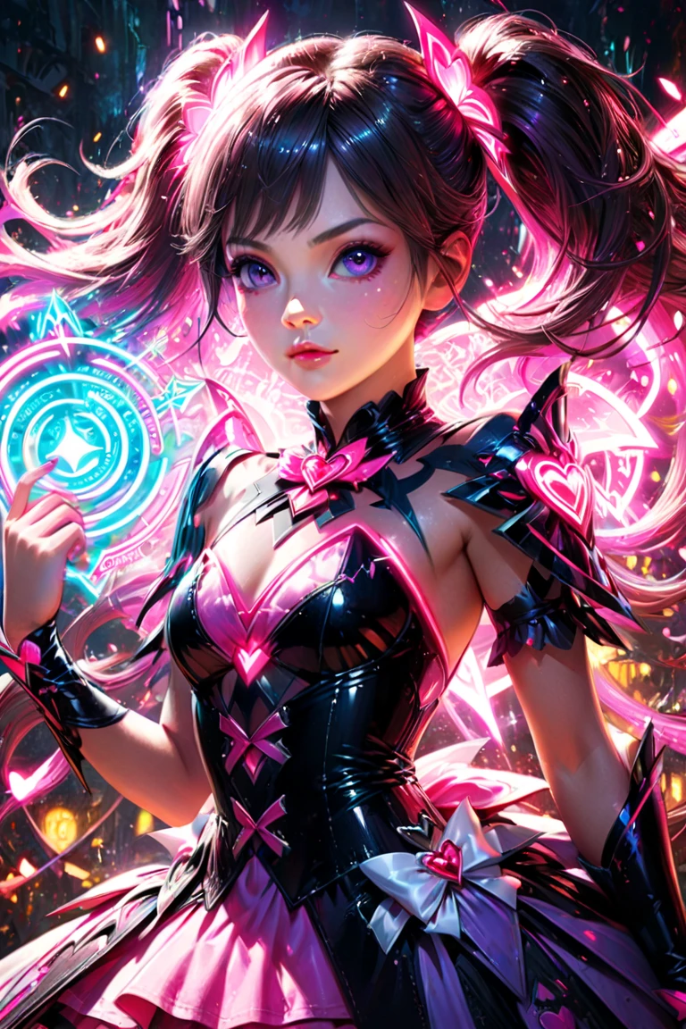 a beautifully detailed heart-shaped portal, with an infinity symbol, intricate fractal patterns, swirling energy, glowing neon colors, cinematic lighting, ethereal atmosphere, magical realism, highly detailed, 8k, photorealistic, masterpiece