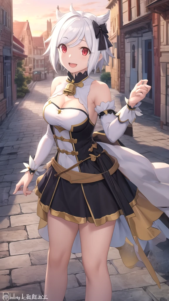 1girl, cowboy shot, beautiful noelle_silva,long hair ,twintails, bangs, earring,jewelry, silver hair,purple eyes, mage_dress,white dress, cleavage, capelet,long sleeves, water, medium breast ,smile,room,indoors, front light, volumetric lighting, best quality, masterpiece, intricate details, tonemapping, sharp focus, hyper detailed, trending on Artstation,