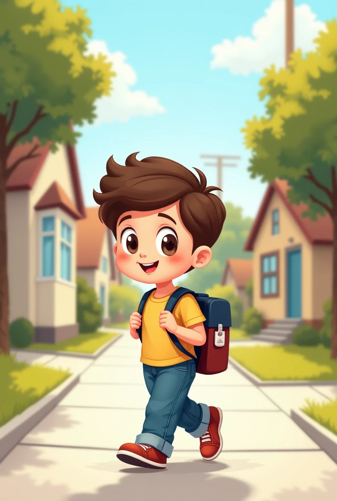 A small with school bag
