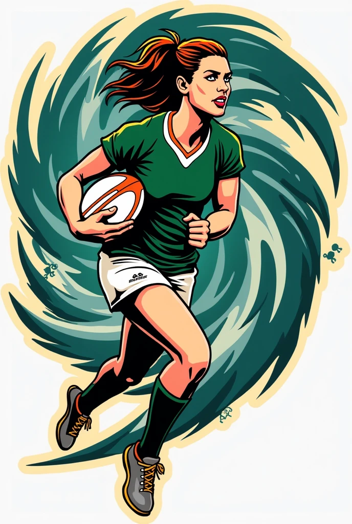 high quality,hd,16k,sharp line,1girl,female rugby athlete ,cute face, middle breasts, nice legs, sweat,in rugby venue,focus girl,detailed beautiful face,detailed clothes,beautiful eyes,cool,dynamic angle