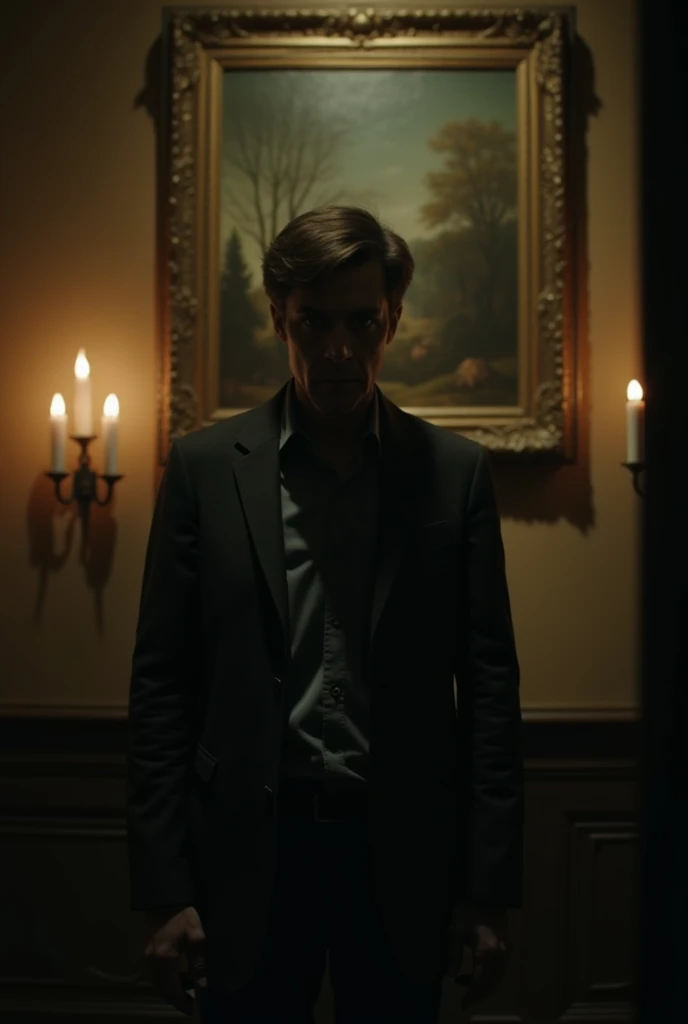 Eyewitness testimonies are evoked through brief dramatic scenes  (. For example, a scene of a seemingly confused man talking in a dark room or in front of an antique painting).