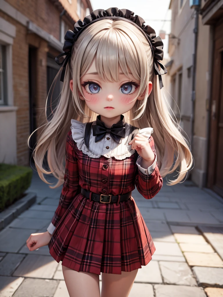 Russo, Girls children , retrato , Long blonde hair and bow,saia em camadas,nobre,opulento,ombros cortados