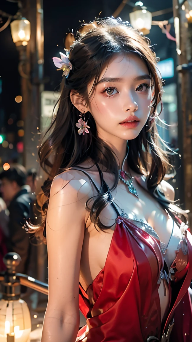 ((​masterpiece:1.4)、(top-quality:1.4)、(reallistic:1.7))、Queen of Mars、elegant look、Rin々Queen with an adorable expression、Super beautiful girl、((1girl in:1.4))、Shiny natural skin texture、Very revealing sexy outfits、By Luis Royo、age19、(Cute tattoos:1.4)、(Upper body photography:1.4)、Close-up photos、(Two arms:1.4、Two legs:1.4)、(perfect anatomia:1.4)、(Perfect female body:1.4)、Glittering luxury costumes、Portrait photo of a girl、Soft front light、beautiful countenance、kawaii faces、Beautiful udder、Colossal tits、Beautiful ass、A detailed eye、Draw eyes clearly and beautifully、beautidful eyes、Narrow waist、Raw photo、red-lips、Red high heels、Long hair keeps together in a cool way、poneyTail、((tiarra、a choker、a necklace、耳Nipple Ring))、1 screen display、Beautiful queen standing on the ruins of an ancient city