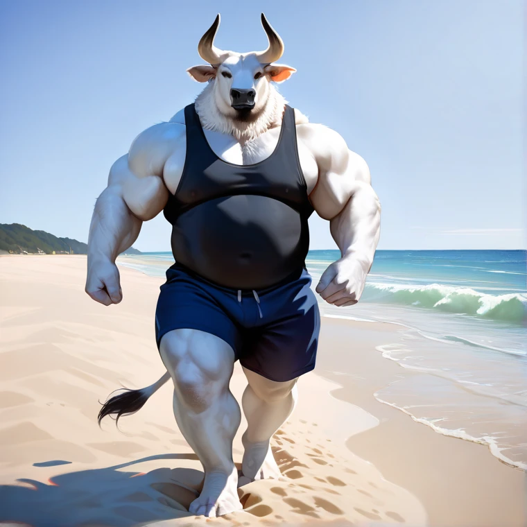 Furry Negro, Antro, Black Dark BullL , (Delgado sin musculos) Bull, Tight Fundoshi, Hooves, (Furry Black Dark), Solo, (Cuerpo Completo), Toro, (TAIL), Tail Bull, (Tail bovine), Tight (fundoshi white), bulto macho, Big Balls , (Fondo Mar Playa) , (Fundoshi Ajustado Blanco), Detallado, Gran Calidad, Realista, Furr Black, (Blue Eyes), Realista, Torso Nergro, (Cuerpo perfecto proporcional) Pose de Pie Erguido, Cuerpo Completo, Hooves, Cielo Azul, Piercing ,(Piercing Tabique Nasal), Nose