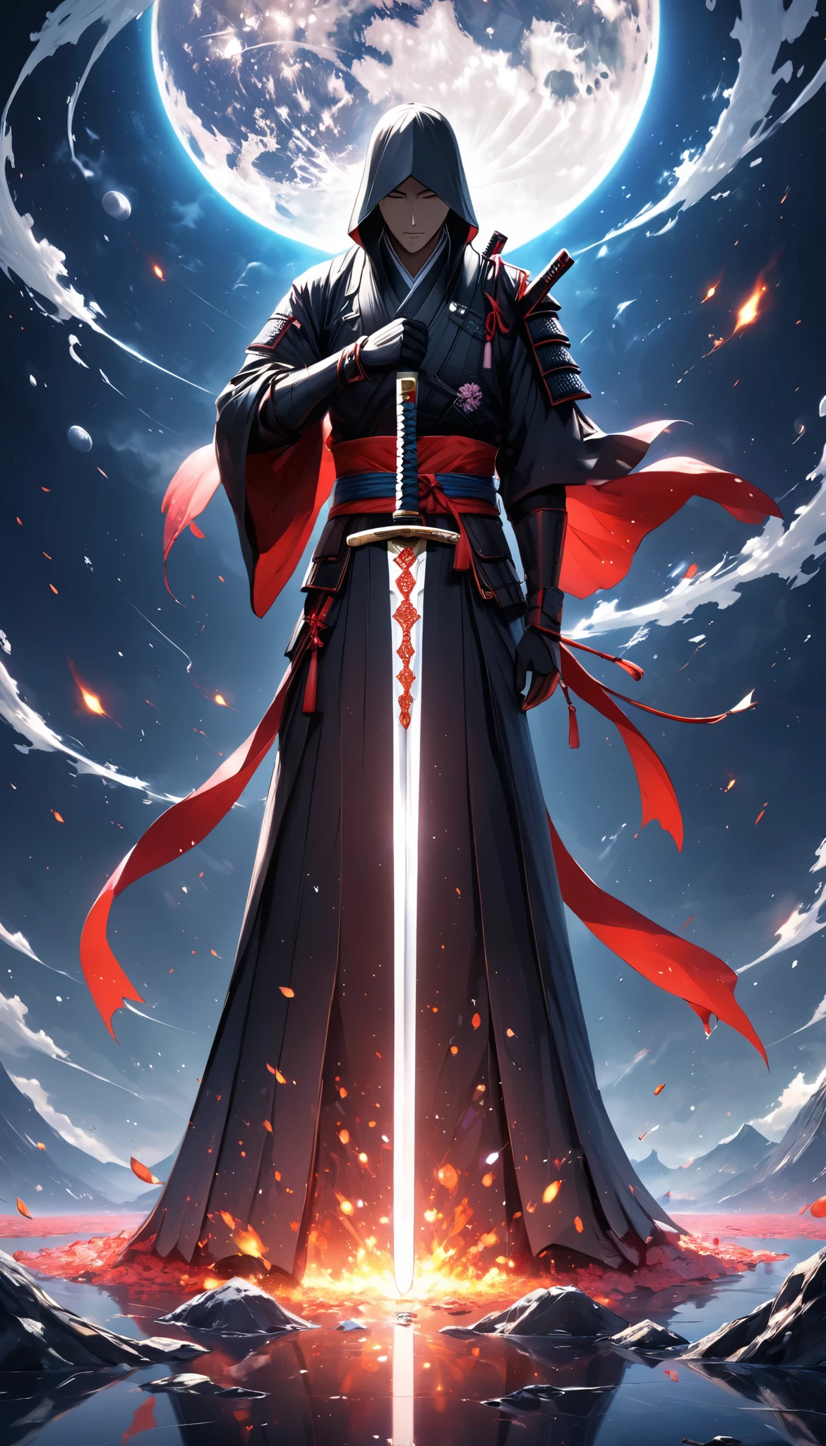 ultra high resolution, Sword formed by melting the microcosm, \ Lonely Samurai \, BREAK , Infinite Silence , Lonely Left Behind