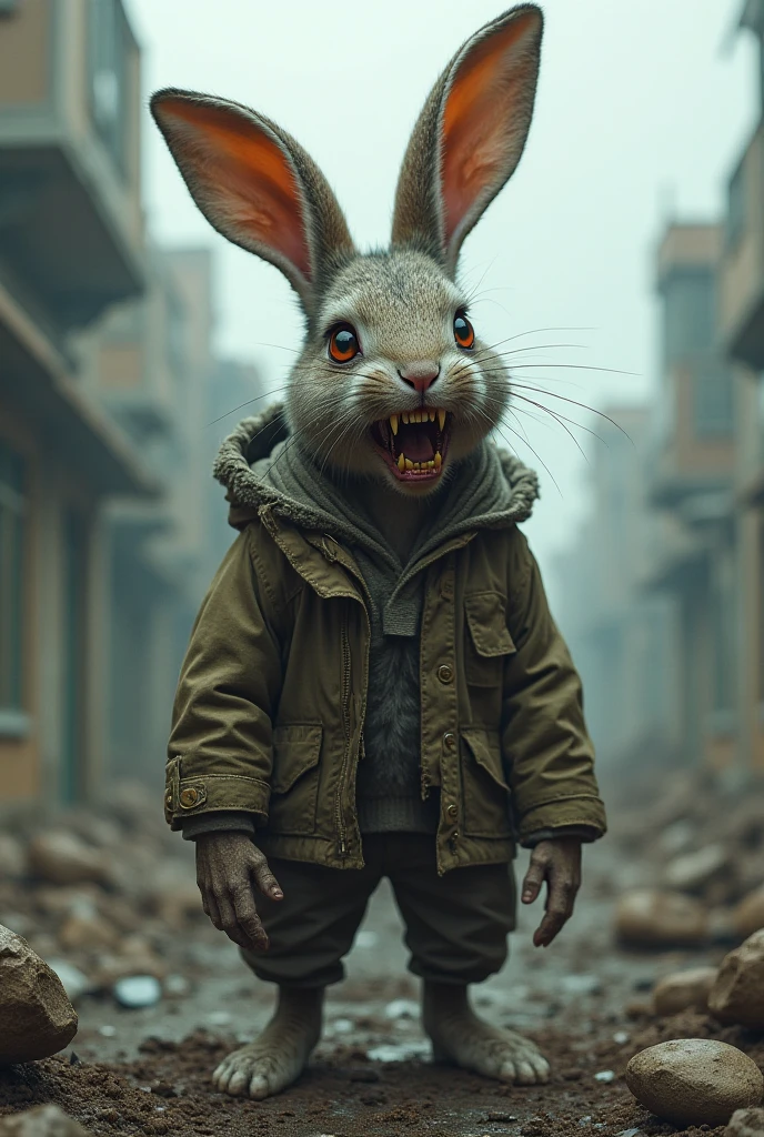 Zombie Mutaded Rabbit Rabbit in zombie - SeaArt AI