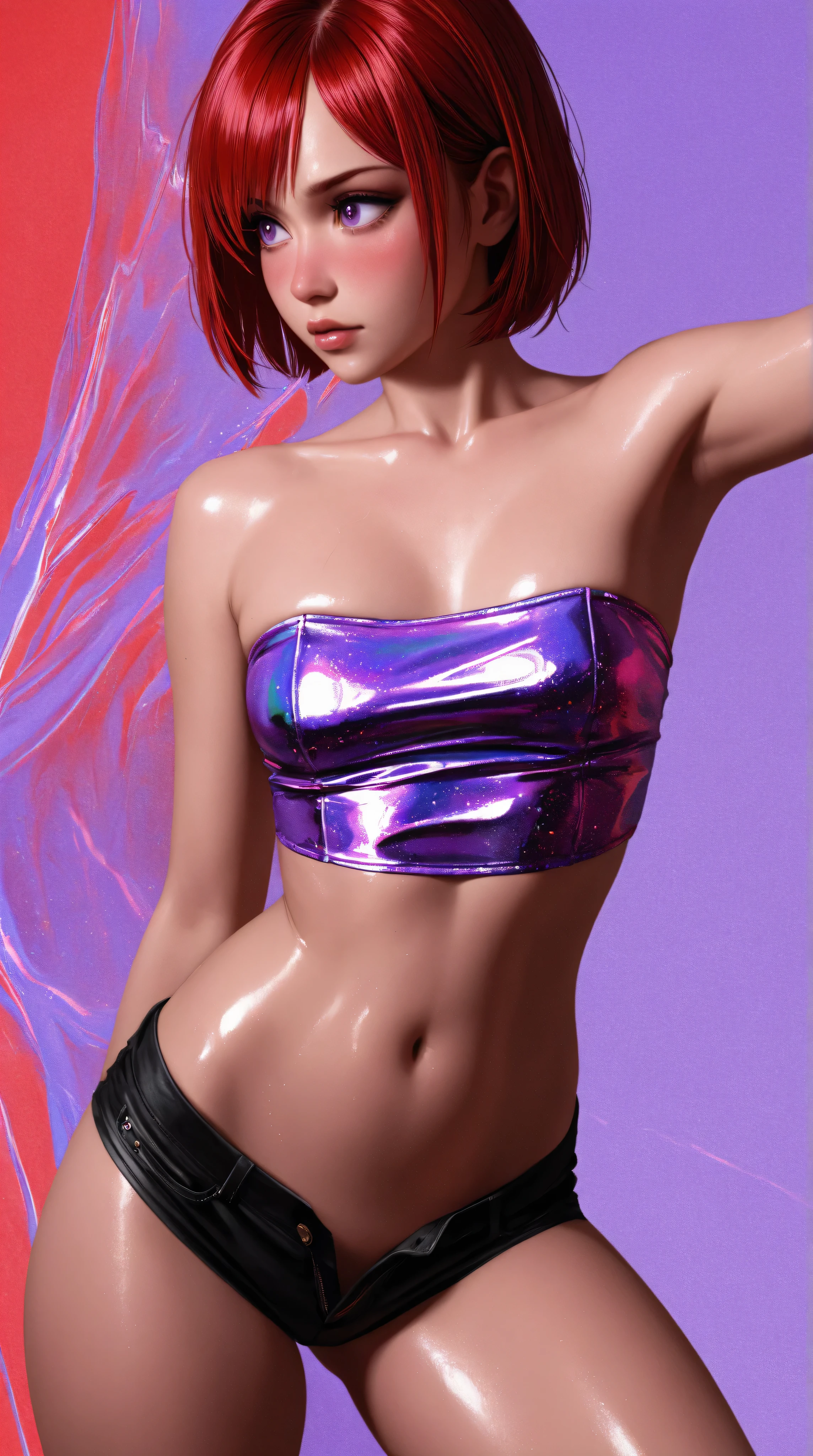 8k, raw photo, realist, fotorrealist, hiper-realist, high quality, Best Quality, first work, Very detailed, absurdities, first work, Best Quality, (Extremely Detailed CG Unity Wallpaper 8k, first work, Best Quality, ultra detailed, best shadow), (detailed background), (beautiful and detailed face, beautiful and detailed eyes.), High contrast, (better lighting), 1 girl, japanese, multicolor fur, linda, ((Colorful paint splashes on transparent background, Dulux)), ( (caustic)), dynamic english, beautiful detailed shine, whole body, cowboy shot,