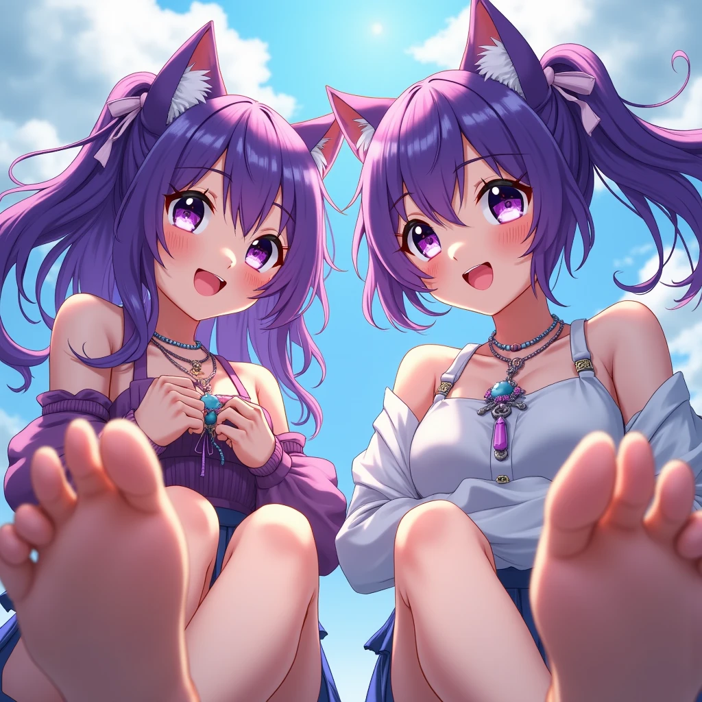 [nazuna hiwatashi], [Uploaded to e621.net; (Pixelsketcher), (wamudraws)], ((masterpiece)), ((HD)), ((high res)), ((solo portrait)), ((full body)), ((front view)), ((feet visible)), ((furry; anthro)), ((detailed fur)), ((detailed shading)), ((beautiful render art)), ((intricate details)), {anthro fox girl; pink fur, black nose, (cute red eyes), (long eyelashes), (luffy pink tail), (long pink hair), (two toned hair), (hot-pink tips on hair), (sharp white nails), (curvy hips), (beautiful legs), ((spreading vagina with fingers)) (beautiful feet), (blushing), (cute smirk)}, {(grey tee shirt), (black yoga pants), (pink leg warmers)}, {(sitting on couch), (hands in lap), (looking at viewer)}, [background; (living room), (window), (clouds in sky), (blue sky), (sun rays), (ambient lighting)]