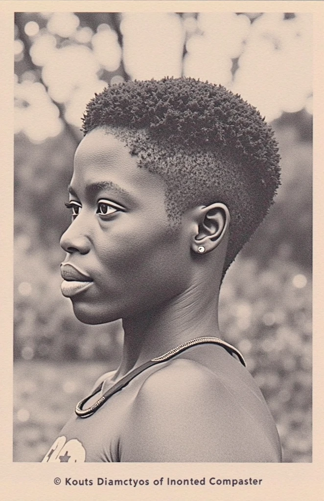 Dans le style fantastique, a young black boy with braided hair