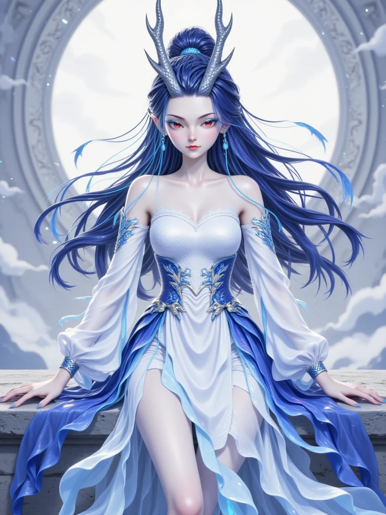 1girl, anime, beautiful girl with glowing blue-grey hair, Braided Updo,very long hair, in an Australian autumn meadow, hourglass figure, facing viewer<lora:envy_xl_test_5:0.75>