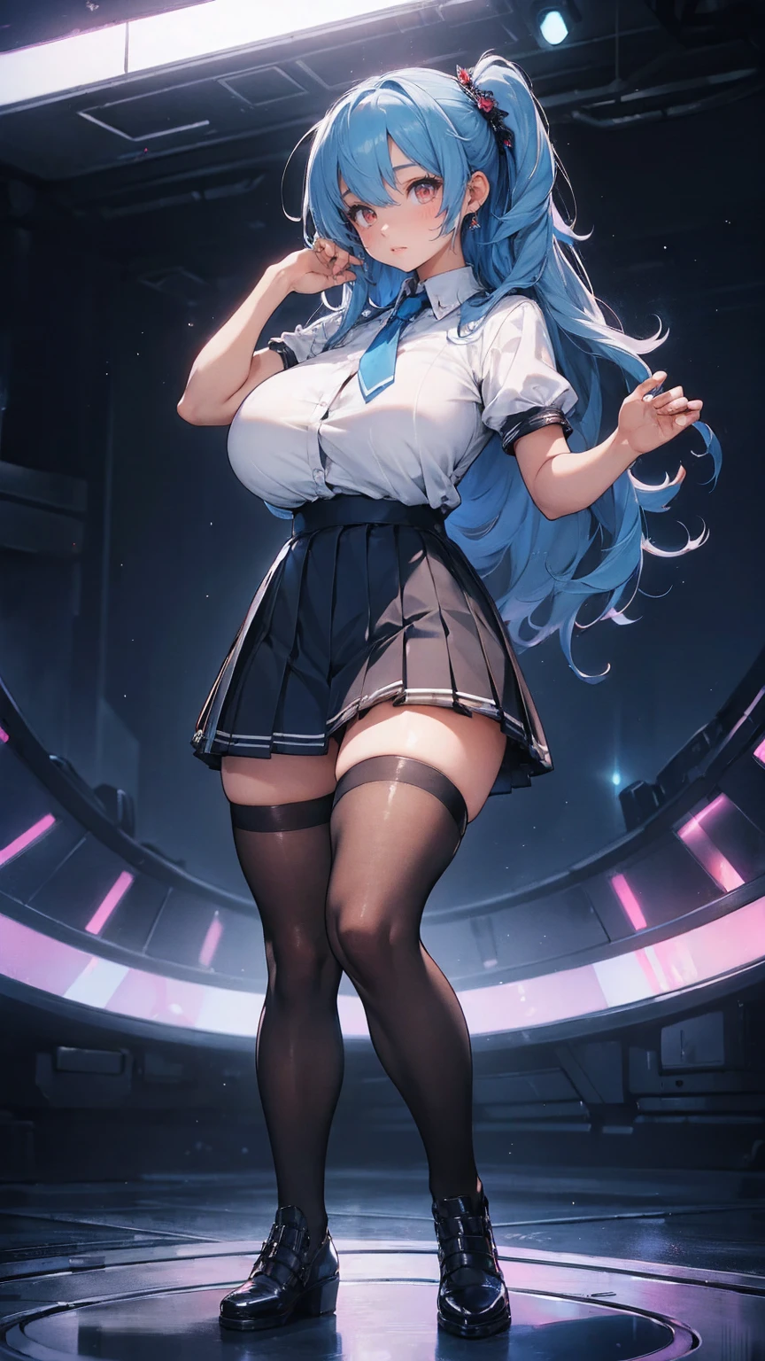 Masterpiece, Top Quality, High Definition, Hi-Res, One Girl, Solo, Angle from Below, Skirt, Shirt, Sheer Shirt, Unbuttoned, Unbuttoned, Fluffy, Cleavage,Protruding Nipples, Hard Nipples, Pleated Skirt, Socks, Black Skirt, Long Sleeves, Bangs, Black Socks, Dress Shirt, Troubled Look,Blushing, Sweaty, Drenched, Sheer See-through, Sheer Clothing, Skirt fluttering in the wind, Lift up skirt, ?????? line, Hip line, White underwear, Panty shot, Beautiful leg line, Water droplets running down your legs, Drenched lower body, Wet waist area, Excessive ?????? droplets, Body parts three-dimensionality, Exposed undergarment, Realistic skin texture, Focused on feet, Kneeling, Kneeling spread, Bright room, Finger shift panty position, Lighting from below, bitten panties