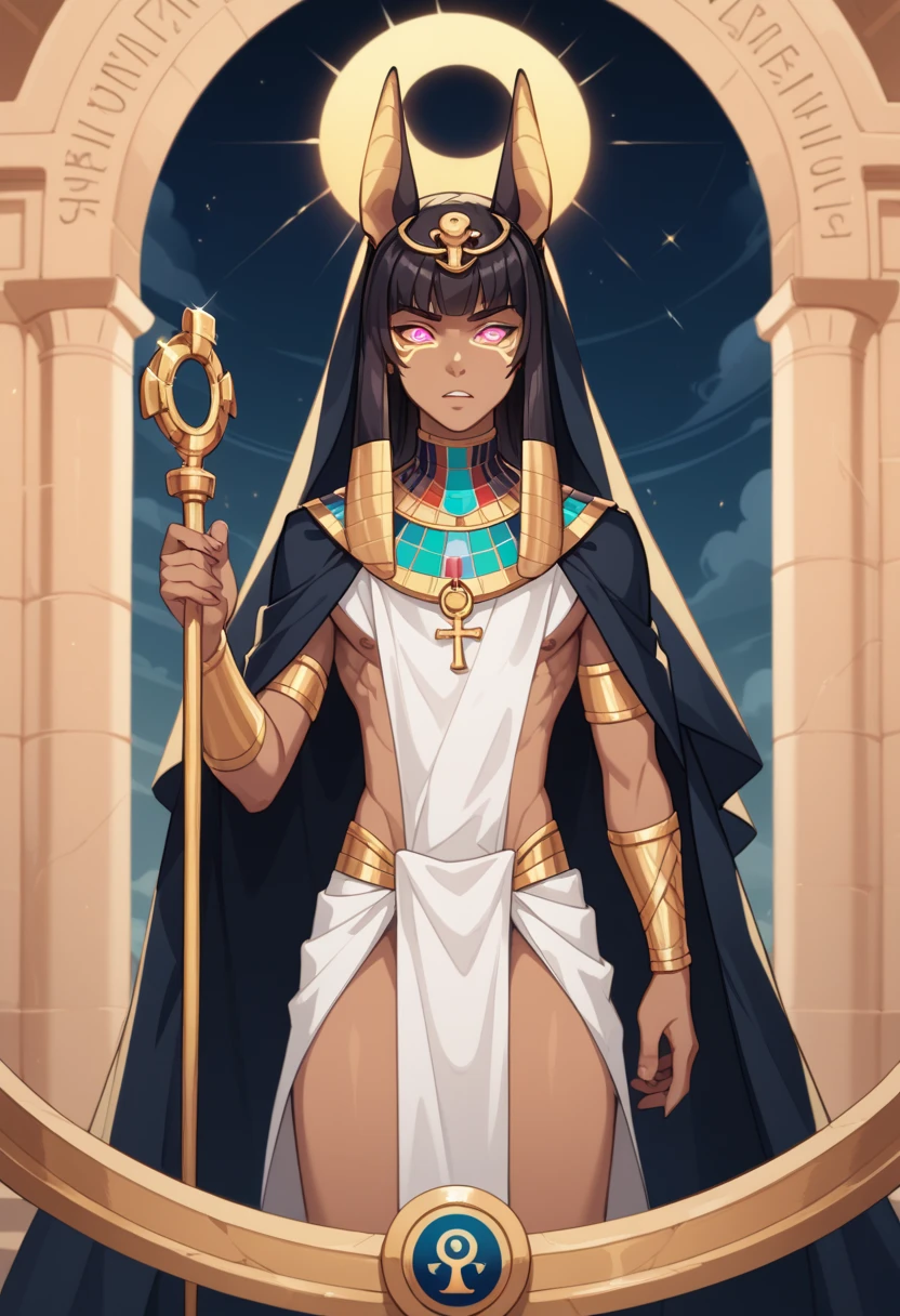 (1 boy 20 years old solo:1.4),(flat chest),(dark skin:1.5), (masterpiece:1.2), highest quality, High resolution, unity 8k wallpaper, ( (perfect hands, perfect anatomy), 20 years old, (black hair:1.3), detailed eyes, best quality, extremely detailed, very precise detailed, (glasses:1.4), (blunt bangs:1.3), (open mouth:1.2), (middle hair:1.5), (evil smile:1.4), , (half closed eyes:1.3) ,long sidelocks, (blush:1.3),(kneeling:1.3),(Put left knee in front:1.5),(arabian clothes:1.5),,(harem pants:1.6),(See-through white veil:1.3),