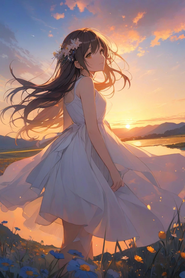 Create an illustration capturing the breathtaking view of a sea of clouds during sunrise from a mountaintop. The sky is painted in hues of gold, casting a warm and ethereal glow over the entire scene. The clouds below, gently illuminated by the morning light, create a serene and peaceful atmosphere. The illustration should exude a nostalgic ambiance, transporting viewers to a time of quiet contemplation and natural beauty. Every detail, from the soft colors of the sky to the gentle texture of the clouds, should be depicted with precision, evoking a sense of awe and tranquility as one gazes upon this majestic morning vista