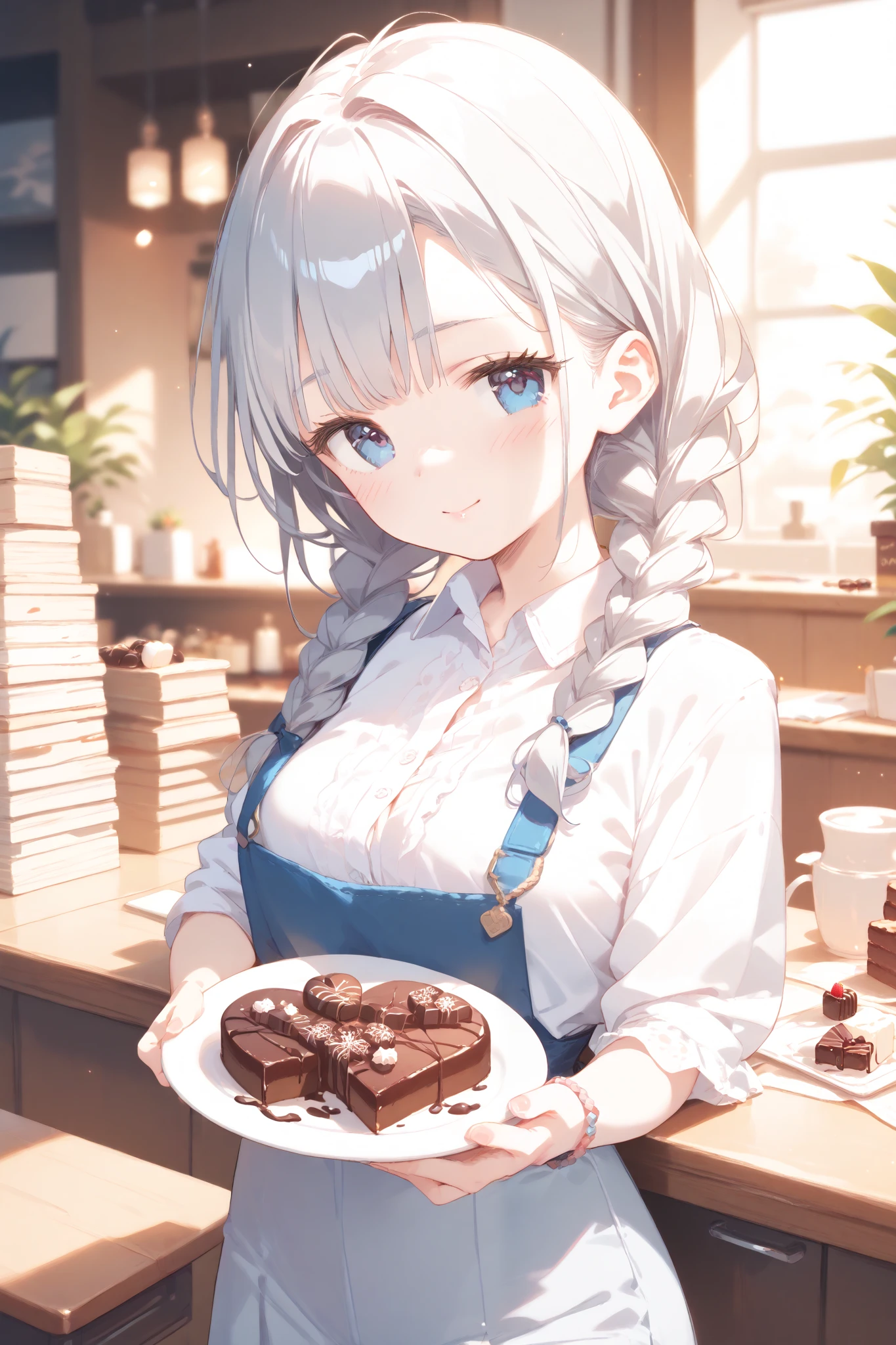  braids、Gray Hair、Beauty、chocolate、 is bashful