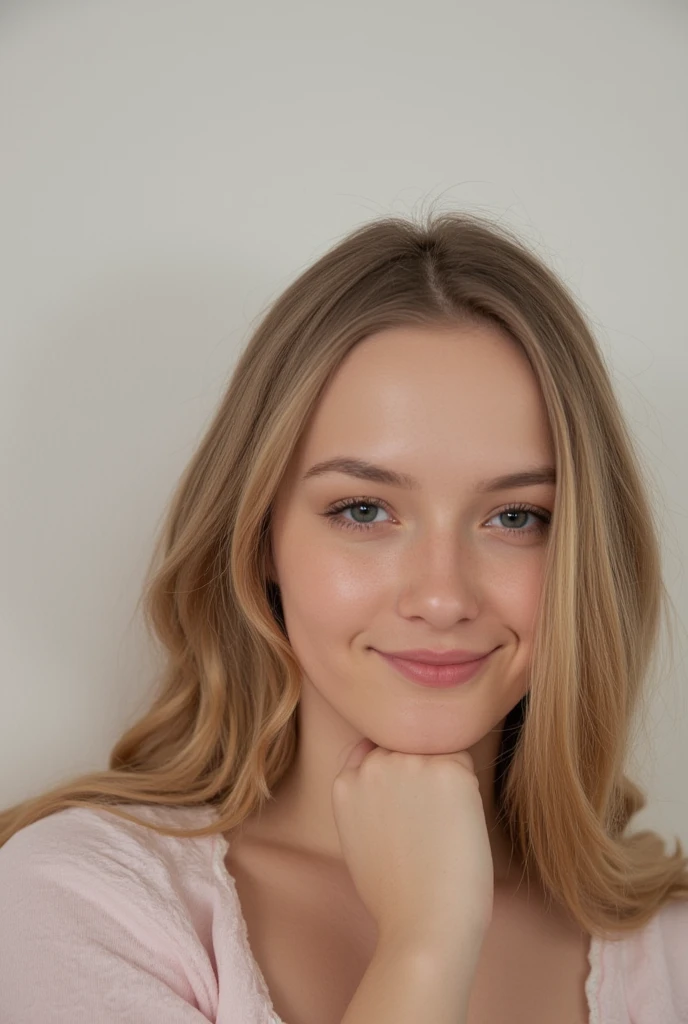 epiCPhoto, MilschbaumTI <lora:Milschbaum:0.9>, long blonde hair, light blue eyes, (large beige sweater), jeans, portrait, smile, petite, skinny, slim body, fit, small hips