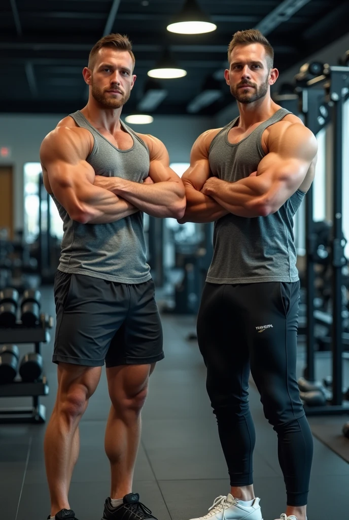 One gym men sitting in front the of camera