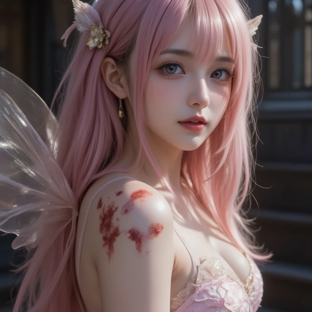 body:1.1),Heart-shaped choker、Long eyelashes,Clear Eyes,Hyper Photorealism, Hyper HD, Tabletop,Keep dreaming,Please wear sheer silk pajamas.,Fantasy Space,Pink Background,front,anime