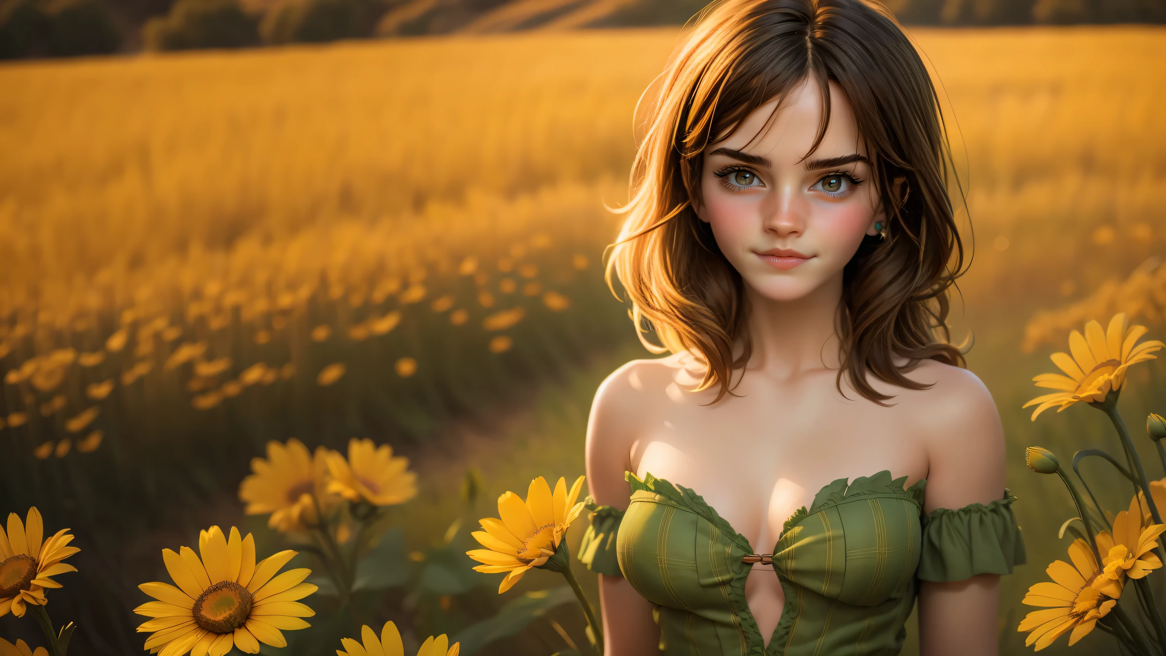 (ultra realistic,32k, masterpiece:1.2),(high detailed skin:1.1),( high quality:1.1),
<lora:gbf_augusta:0.8>(bored:1.1),gbfaugusta, hair ornament, horns, brown eyes, black hair, curly hair, long hair, outside flower field,(layered ruffle dress:1.1), sleeveless, colorful flowers, sunshine,sky, clouds, blurry background,,(looking at viewer, standing,:1.1),, (huge breast,large breast:1.1),<lora:add_detail:0.97>,
(lighting:1.1),