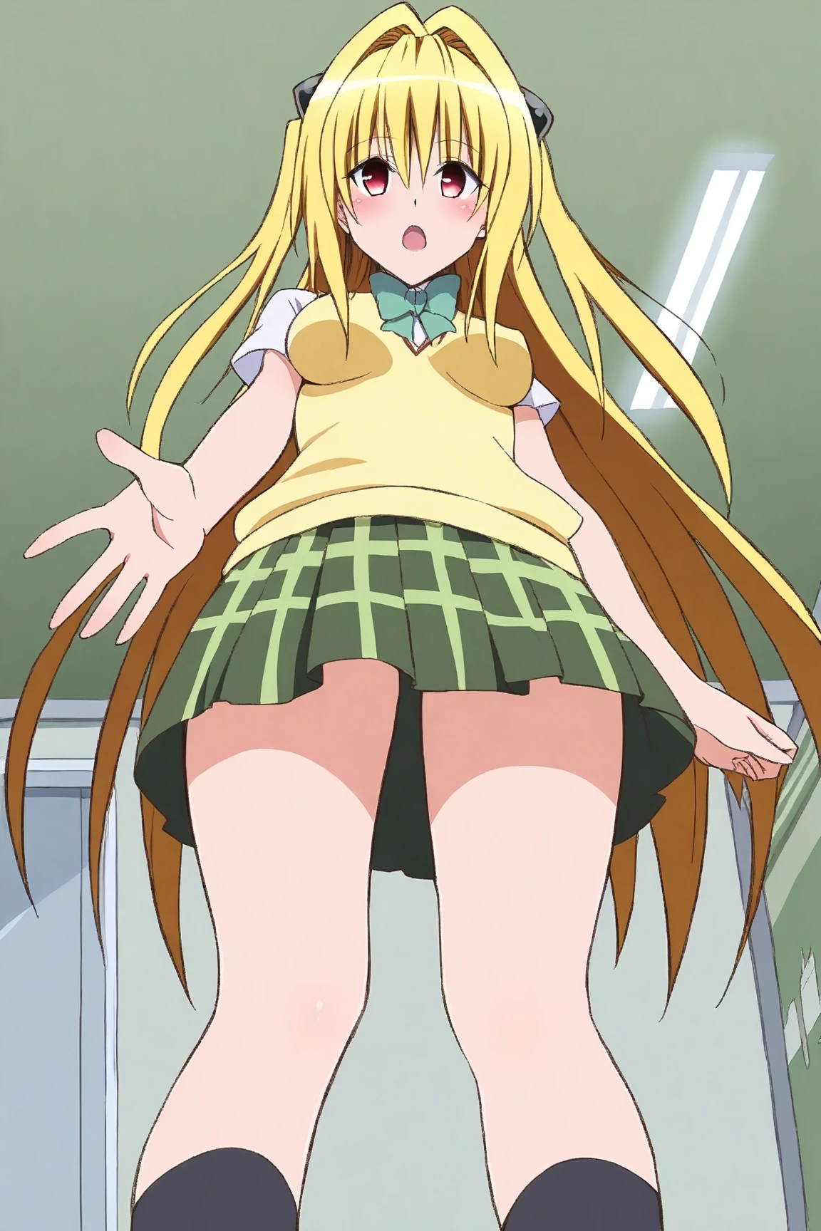 pomponette, green eyes, long hair, hair bow, twintail, hair drill, orange hair,   masterpiece, expensive quality, very_expensive_solve, big_file size, full color,(completely nude:1.2),pussy,niplles,anime color, hentai 69(sex position)