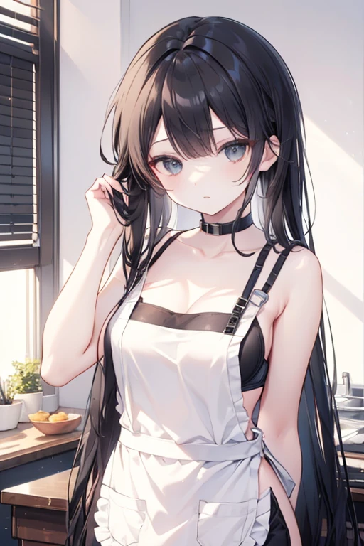 Black hair twin tails、Small 、Naked Akitchen