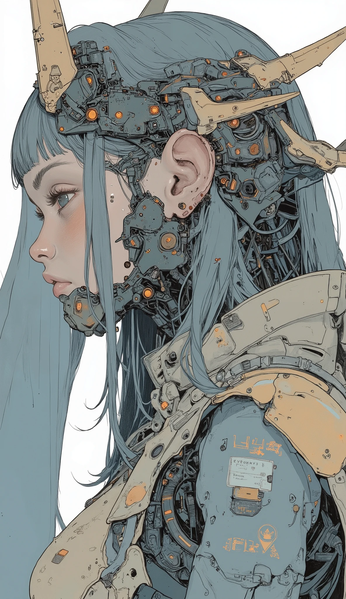 from side、 model woman with big wings 、Close-up view of a , Exquisite paintings by senior character artists , CG Societyでトレンド, what is it ?, Mechanized Valkyrie Girl, Female Mecha, Mecha Cyber Armored Girl , Aoshima Chiho Color Scheme , Armor with Angle Wings , ACTION FIGURE MECHA , Sharp details, by Maciej Kuciara