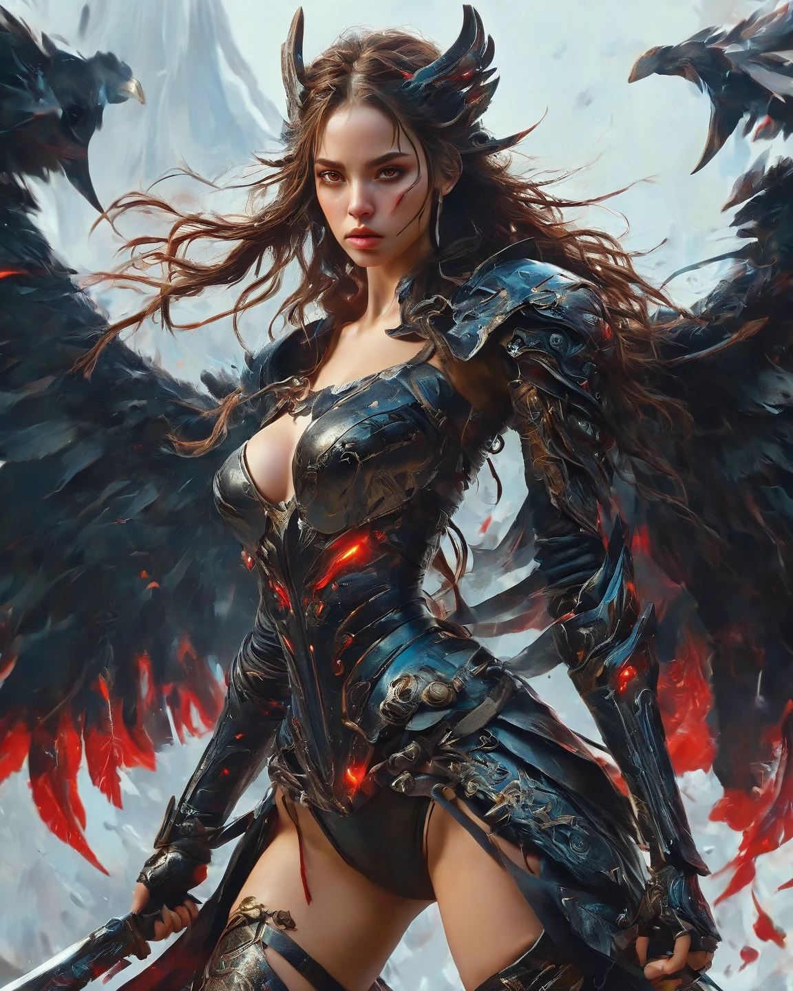 Fantasy artwork, Realistic fantasy art, Ultra high definition、masterpiece、correct、Anatomically correct、Textured skin、Very detailed、High detail、high quality、最high quality、High resolution、8k、(Fantasy style art)、Raw photo、whole body、Beautiful Teenage Woman、One Japanese woman、Medium chest、phoenix armor