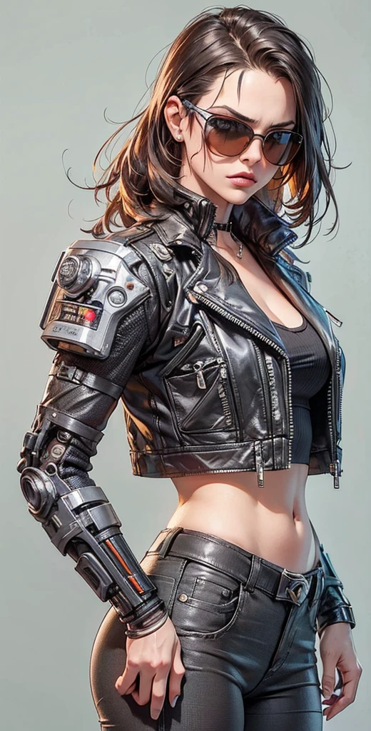 Space pirate leader, female, 30 years old, character, standing in the black cabin of a spaceship, sci-fi, cinematic, cannon 6d, octane render, medium shot, black leather jackets, cargo pants, boots, tough, resilient, determined, strong-willed, fierce, loyal, skilled, belter, resourceful, dark-haired, intense, piercing eyes, muscular, no-nonsense, pragmatic, tattooed, weathered, commanding, authoritative, intimidating, unyielding, confident, striking, intense, angular, expressive look, fierce look, alluring look, determined look, strong eyeliner, mesmerizing eyes, defined cheekbones, sculpted jawline, elegant, graceful, natural beauty, magnetic, charismatic, versatile, photogenic