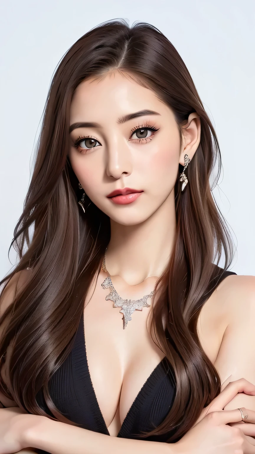 (超 Hi-Res, Masterpiece, anatomically correct, textured skin, super detailed, highest quality, Hi-Res, 8k, bloom, front light :1.2, perfect dynamic composition), (24 years old, 1 person, Cute and sexy tutor, G-cup big breasts, sexy face, gal makeup, 、 Half open sexy lips 、 beautiful woman、( Black sweater , Sexy cleavage:1.1)、Perfect big breasts、( blonde alone :1.1)、 beautiful skin that shines with bright, Shiny Lipstick 、 sexy lips in duck mouth、 half open duck mouth lips、 a lot of people stand out with clear images 、 bright color contacts 、Perfect gal makeup、 Perfect for an adorable companion 、( Dark makeup for women :1.2)、( dark brown beige around the eyes :1.1)、 Beautiful Bright Eye Shadow 、 dark sexy makeup around the eyes 、(Big Breasts:1.2)、 super long wavy hair 、(Romantic affection:1.1)、 amazing adult sex appeal The best smile he has when he sees me 、( there are many people that accentuate body lines ..:1.1)、( strongly blurry 、 a 。:1.1)、( The image is clear 、 jacket :1.1)、 accurate anatomy、 ultra HD hair、( Super Hi-Res Perfect Beautiful Teeth:1.1)、Ultra HD beautiful face 、 ultra HD hair、 crystal clear bang 、Ultra HD Shining Eyes、 Shining Super Hi-Res Beautiful Skin 、 Super Hi-Res Glossy Lips 、 Harry Winston necklace