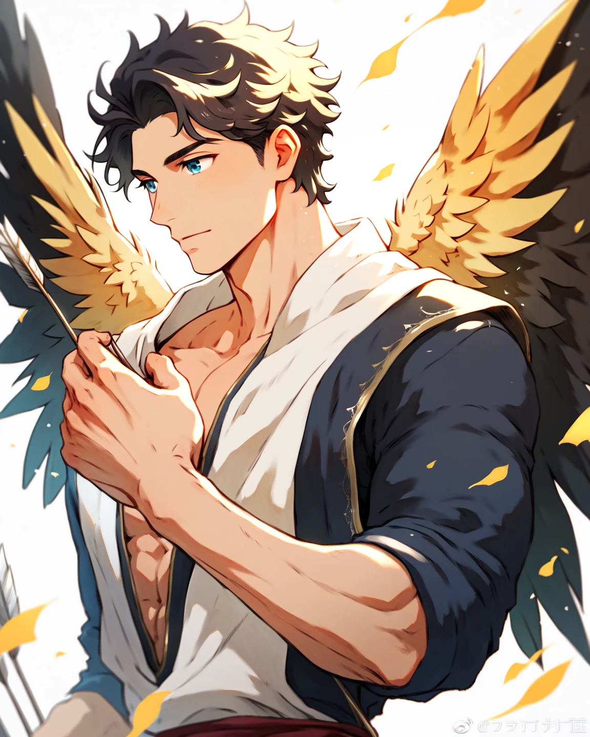 (masterpiece, best quality:1.1),
popart style,flat color,hawk guy,guy wearing kariginu,white wing,floating in the air,fluttering feathers,,anger,Psycho Power,Ukiyo-e style illustration,dynamic angle,beautiful lighting,photographic portrait, sharp,