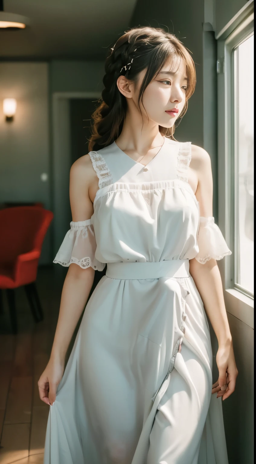 Best Quality Detail:1.2, realisitic, 8K UHD, hight resolution, 1girl in:1.2, The ultra-detailliert, High quality textures, intricate detailes, detaileds, Very detailed CG, High quality shadows, Detail Beautiful delicate face, Detail Beautiful delicate eyes, depth of fields, Ray traching, masterpiece, best quality,ulzzang -6500-v1.1:0.6, pureerosface_v1, Pretty Kpop Girl, Korean Urzan Face:1.1, milf, 28 year old woman,long hair,shiny_skin,thin_waist,huge breasts, polka_dots_midi_dress,socks,converse, night, 4K 8K UHD Full Color RAW Photos, Fuji Film(Medium format:1.2), Hasselblad:1.2, Carl zeiss:1.1, Incredible dynamic range photography(UTIL_Art by Smoose-768:1.1), hight resolution, High pixel count, clear details, crisp image, Natural color reproduction, Noise Reduction, High fidelity, qulity, Software Improvements, Upscaling, Optimized algorithms, Pro-level retouching,crowd:1.1,depth of field,looking at viewer,standing on mystical royal palace,random pose, mystical royal palace background,