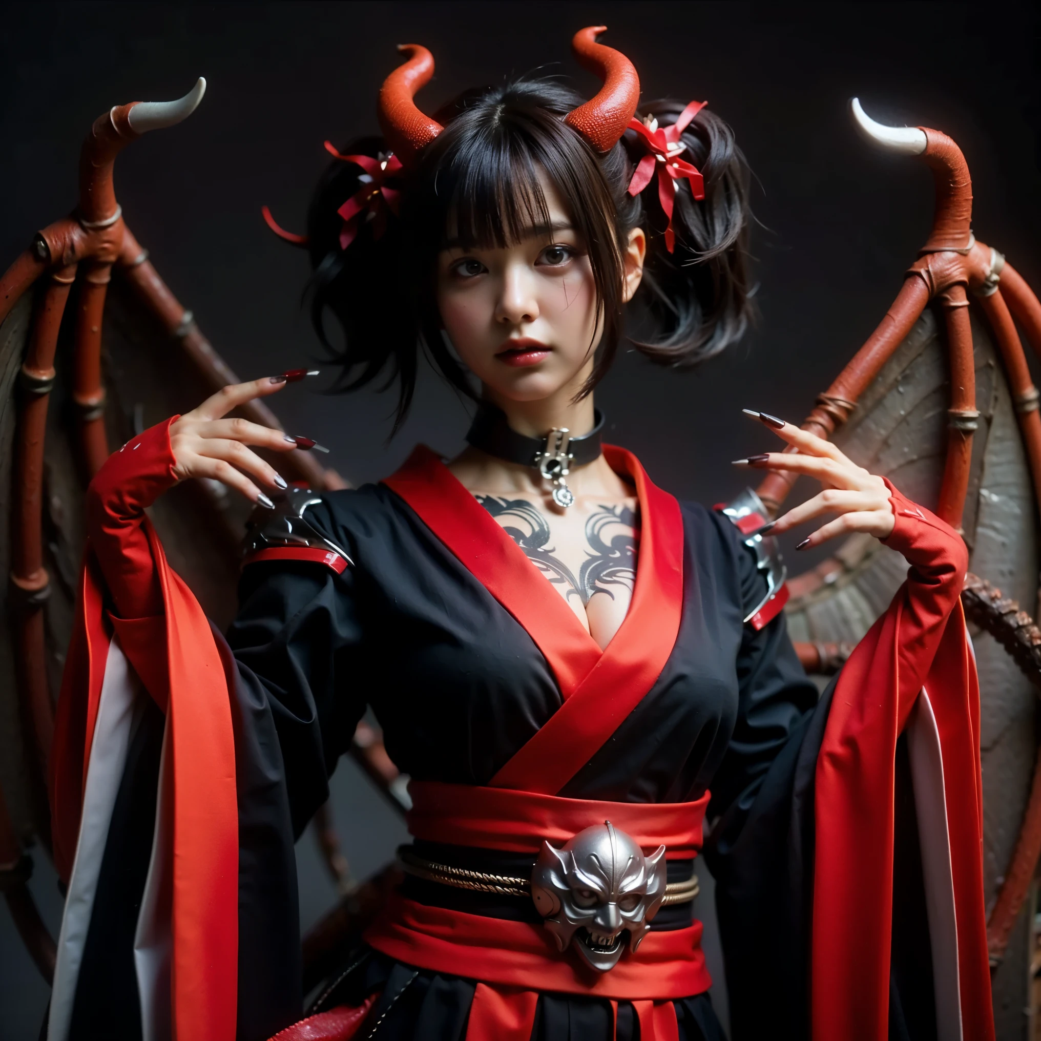 (Completely live action:1.37), (Amazingly realistic textures:1.37), (masterpiece, best quality:1.2), (8k uhd, 16k, 32k, ultra high res), amazingly realistic skin, amazingly realistic photo, superrealism, (photorealistic:1.37), (RAW photo), ultimately realistic, (ultimately realistic all details), (ultimately realistic all textures), super realistic lighting, super realistic shadow, (japanese girl:1.5), ((young face)), smiling, happy, super realistic face, ultimately realistic skin, ultimately realistic eyes, (amazing droopy eye makeup:1.35), ultimately realistic background, ultimately realistic detail up, kkw-ph1, ((amazing droopy eyes, cyberpunk-style cyborg girl, amazingly intricate details, Anatomically perfect hands, mechanical body, silver knight armor, ultra glossy texture, long canine tooth, red eyes))