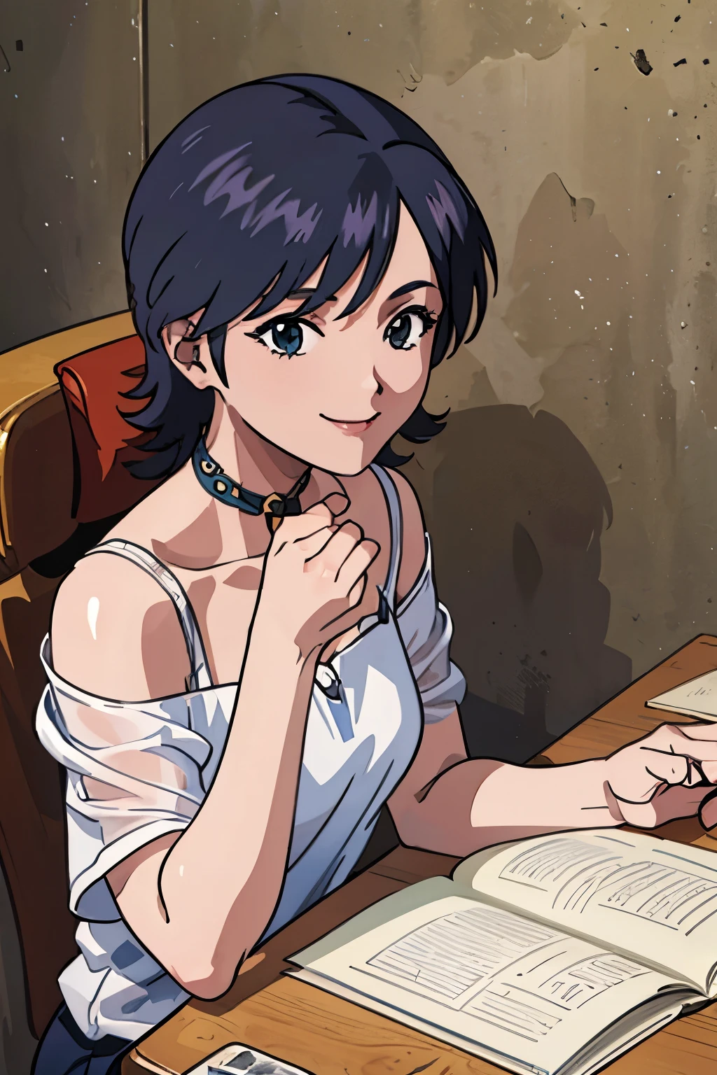 (( masterpiece)), (  top quality),  Official Art ,  very detailedCG ,  Unity 8k Wallpaper ,  very detailed,  in the seat, Miki Tree, cool fashion, smiley smile ,