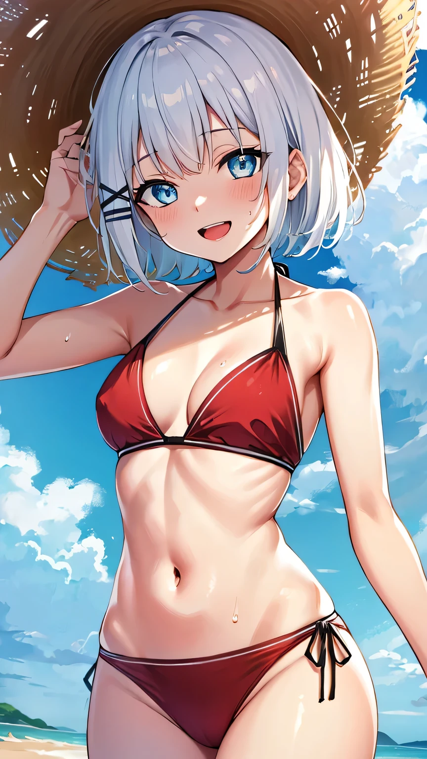 White-haired girl drawn in high resolution Japanese anime style、Girls of different races、Group of women taking photos in bikinis, Bikini Model, , A young and cute gravure idol, Posing together in a bra, Russian and Japanese mix, sakimichan, Asian woman, Wear a swimsuit, that'that'that'that'that'that'that'that'that'that'that'that'that'that'It's hot with the shining sun, Japanese Model, Cute Core, sakimichan hdri, Young Gravure Idol, Chubby