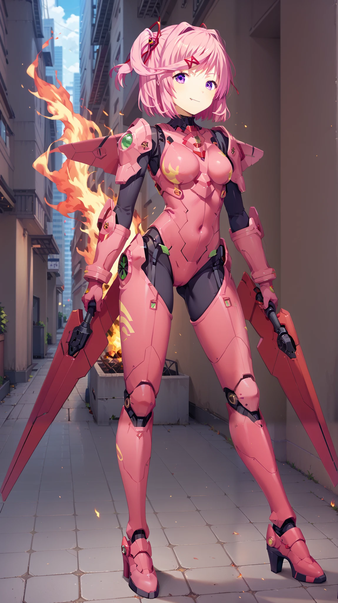 1GIRL, SOLO, (ssmile, makeup, beautifull eyes, red libs, black hair), (dragon mecha helm:1.2), (BIG BUTTOCKS, MUSCLE ABS, HUGE BOOBS:1.5), (MECHA GUARD ARM:1.3), (MECHA CYBER SHINY red ARMORED SUIT, MECHA GUARD ARMOR LEGS, HIGH HEELS:1.5), (SLENDER BODY, SEXY LONG LEGS, FULL BODY:1.4), (LOOKING AT VIEWER:1.3), (stretching, fUTURISTIC SPACE STATION:1), (BRIGHT LIGHTING:1.pHYSICALLY-BASED RENDERING, ULTRA HIGHT DEFINITION, 16K, 1080P.