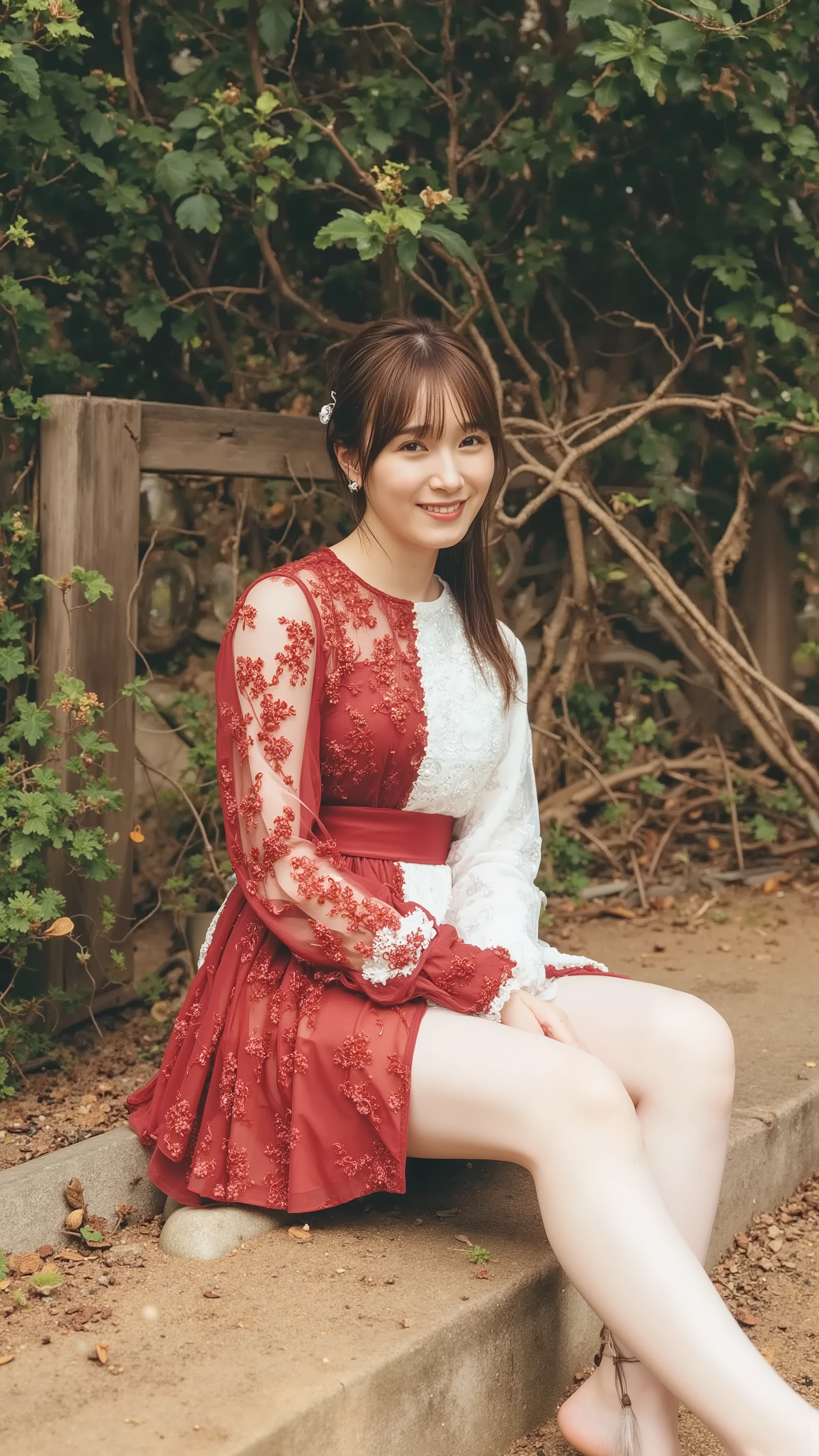 (night:1.7),  East Asian Architecture, 1 Female,sit on tatami, （ china dress）,  Hair，（eyeの間の髪）, Pull back, Lip flap,  20 years old, beautiful fingers, beautiful long legs, beautifulボディ，Beautiful nose， beautiful character design，完璧なeye，s the perfect face， Viewer，（Innocent_big_eye：1.0），（light_笑face：0.3）， Official Art，Very detailed CG unity 8k wallpaper， perfect lighting holding hands with the viewer ，極彩color， bright_Front _face_Lighting，（ Masterpiece:1.0),(Highest_ quality:1.0), 超 Hi-Res,4K, super detailed, photography of, 8k,  Hi-Res,  Hi-Res,  absurd:1.2,  Kodak Portra 400 ,  Film Grain,  background is blurry , Bokeh:1.2,  lens flare glow on white and red, (  lively_color:1.2) ( beautiful,big_chest:1.4), ( beautiful_face:1.5),(Narrow _ waist up ), RAW Photo, can see through thin transparent bras, not wearing clothes ,  topless ,No.,見る人にchestを見せる, full body, no underwear,