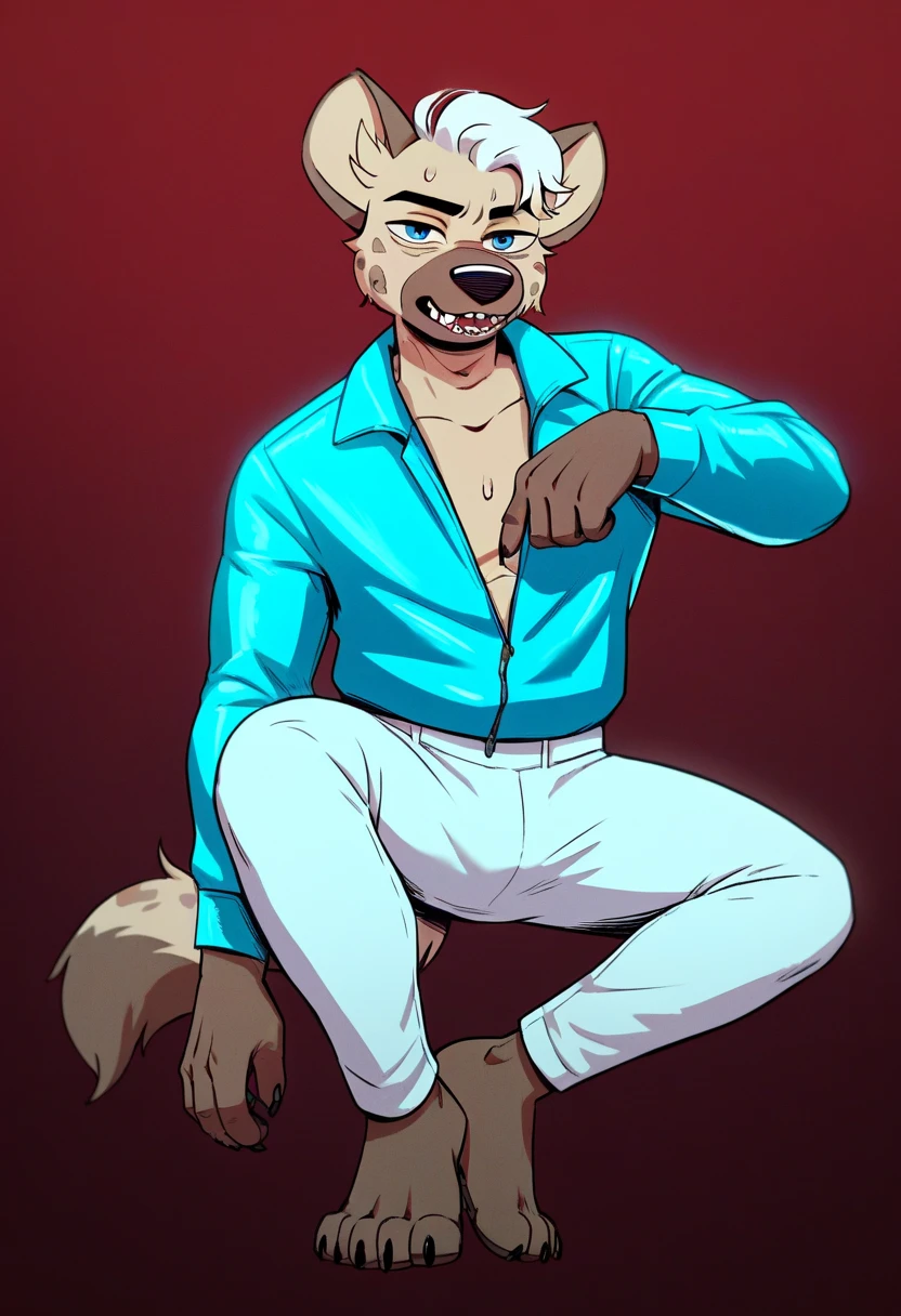 solo, pubraseer, furry, german shepherd, canine, handsome, Smiling, glassess, casual pose, plaid button up shirt, casual pants, hard small penis, small veiny penis, sitting