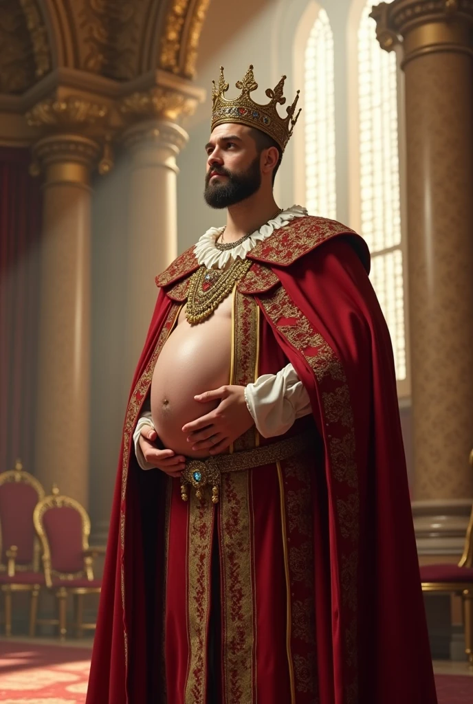 [[[Ultra detailed, best quality, beautiful, 4K, detailed faces, medieval story, detailed emotional eyes, detailed belly ,detailed crotch bulge, detail muscle]]], a fat huge chennai indian moustached man sitting on a sofa with a crown, white hair, thick moustache, white chest hair, king's robes, king, huge body, carpet, windows, curtains, living room, sitting on the sofa barefeet




