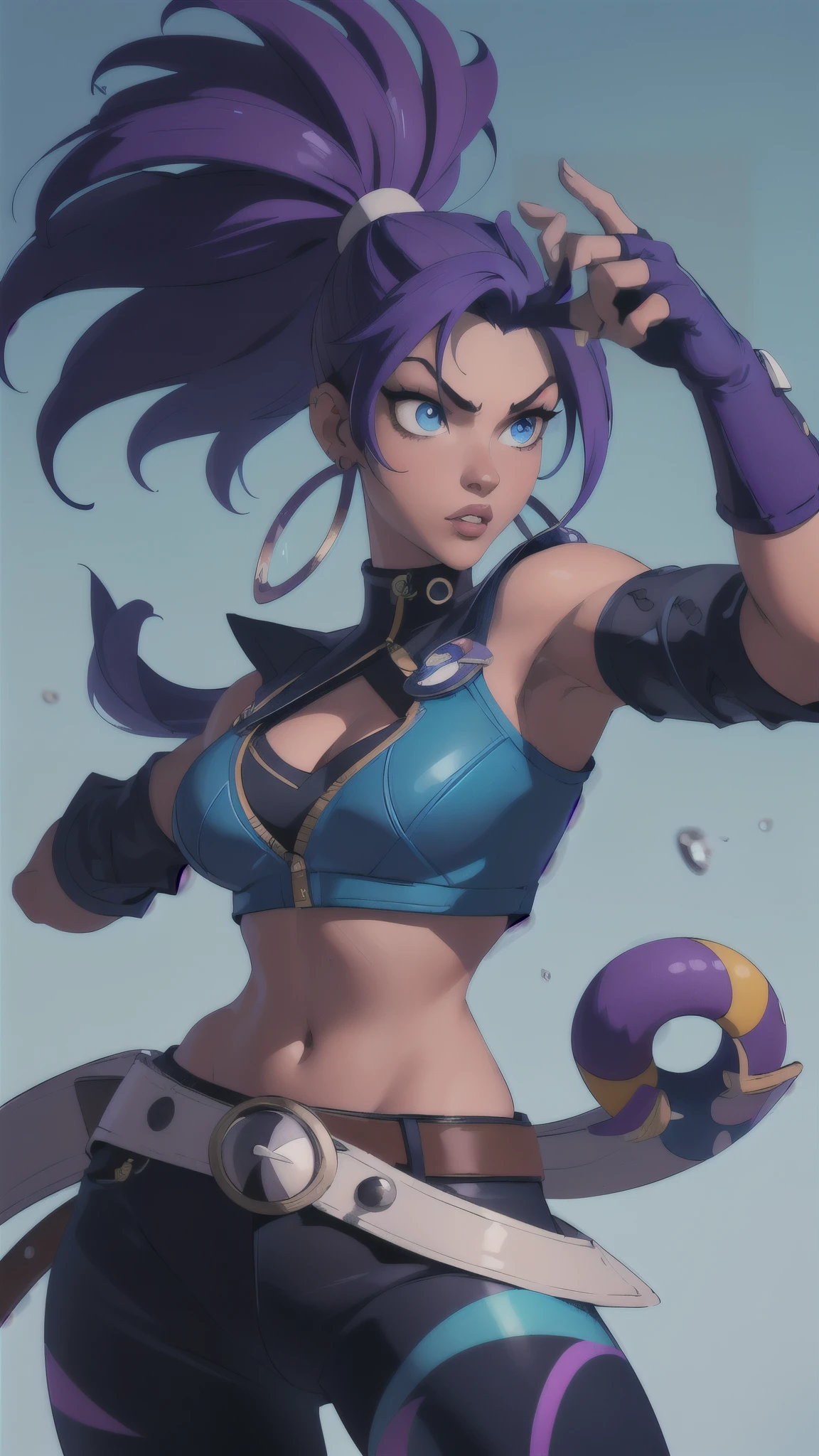 Chun-Li, once a fierce warrior, now a disturbingly transformed slave to the Joker's twisted whims. Her once vibrant skin has been eerily bleached to an unnatural alabaster white, a stark contrast to the clownish grin painted across her face. Her iconic blue qipao has been ripped away, replaced by a skimpy, tattered ensemble that accentuates her new, exaggerated MILF body. Her breasts are unnaturally enlarged and pushed up by a tight, neon-green corset, which is cinched so tightly it seems to defy the laws of physics. The corset's fabric matches the vivid color of her new pigtails, which are adorned with joker-themed bows that dangle playfully by her ears. Her panties are similarly neon-green and so tiny that they barely cover her fully exposed pussy, which is adorned with a ring that matches the color scheme. The scene is set in a grimy, dimly lit room with a clown-themed backdrop, replete with macabre balloons and oversized playing cards scattered on the floor. The Joker stands behind her, his arms wrapped around her waist, his purple gloved hands resting on her hips as he leers over her shoulder, a twisted smile etched into his own grotesque visage. Chun-Li's expression is a mix of horror and submission, her eyes glazed over with a disturbing mix of fear and acceptance. Her once strong stance is now one of defeat, with her legs slightly apart and her wrists bound in front of her by thick, coiled chains, leaving her completely vulnerable to the Joker's depraved desires. The harsh lighting casts long shadows across the scene, highlighting the stark contrast between the purity of her white skin and the garish colors of her new attire. Her muscular legs, now shackled in high-heeled boots, are spread slightly apart, emphasizing her now-exposed pussy and the leather collar around her neck, which is attached to a chain that the Joker holds in his free hand, symbolizing her complete subjugation to his will. The overall atmosphere is one of twisted power character desesign