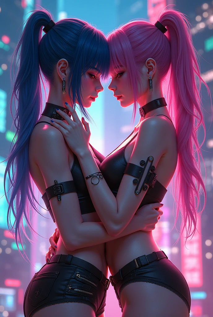 two women with tattoos and crowns are posing for a picture, lesbian art, beautiful gemini good and evil, beautiful gemini twins portrait, loish and wlop, seductive cyberpunk dark fantasy, inspired by Hedi Xandt, beautiful gemini twins, deviantart artstation cgscosiety, trending on deviant art, gothic fantasy art, beautiful sci - fi twins