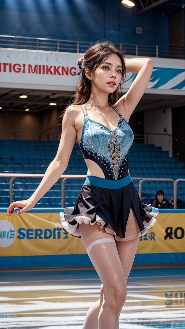 A live-action photo of an extremely beautiful Japanese high school girl race queen who highlights her beautiful legs、She was photographed walking down the runway at a fashion show wearing Gooseberry Lingerie's new underwear.、She is an eternal idol who combines a clean look with modern charm.。 She creates such beauty。 She feels her own warmth。 She creates a warm atmosphere。 We create beauty。 That's what I want to say。 In her full body photo、The figure features porcelain-like skin and golden hair that radiates a soft glow.。 This is probably、It captured the essence of her timeless charm.、This is the best shot ever.。 Each straight line and curve is carefully expressed.、Breathtakingly beautiful with impeccable detail。 This piece perfectly captures her timeless beauty.。 Divine Proportions、Sharp focus、Full-body photo taken by Kishin Shinoyama、high quality、High resolution、Detailed Background