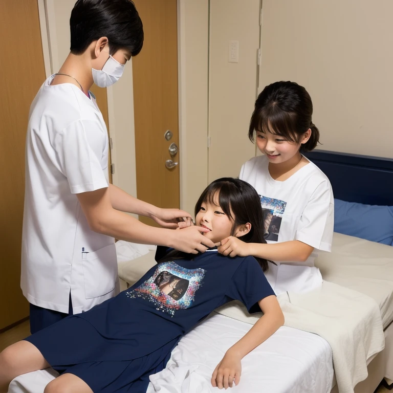 An asian girl in icu sleeping use ventilator