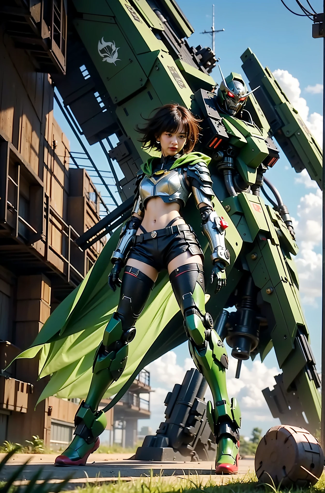 (Completely live action:1.37), (Amazingly realistic textures:1.37), (masterpiece, best quality:1.2), (8k uhd, 16k, 32k, ultra high res), amazingly realistic skin, amazingly realistic photo, superrealism, (photorealistic:1.37), (RAW photo), ultimately realistic, (ultimately realistic all details), (ultimately realistic all textures), super realistic lighting, super realistic shadow, (japanese girl:1.5), ((young face)), smiling, happy, super realistic face, ultimately realistic skin, ultimately realistic eyes, (amazing droopy eye makeup:1.35), ultimately realistic background, ultimately realistic detail up, kkw-ph1, ((amazing droopy eyes, cyberpunk-style cyborg girl, amazingly intricate details, Anatomically perfect hands, mechanical body, silver knight armor, ultra glossy texture, long canine tooth, red eyes))