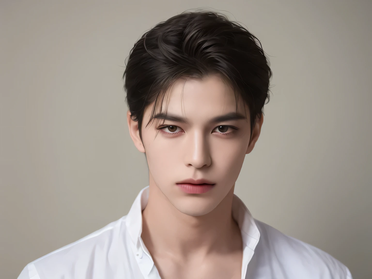 ((highest quality, 8K, masterpiece: 1.3)),**-****-***、Delinquent boy, Half body shot, well-groomed face, black hair color, sharp face、(white skin:1.5)、whole body、(Look straight ahead, Super handsome, Sharp eyes, Extra-fine face, handsome nose, small eyes and face, short hair, , High resolution, detailed mouth perfect body shape, super slim, medium hair, one man, ผลงานชิ้นเอก, คุณภาพดีที่สุด, boy, handsome man, ชุดทักซิโด้, เนคไท, พื้นหลังเรียบง่าย, ส่วนบนของร่างกาย, เสื้อกั๊ก, collared เสื้อ, black เสื้อ, พื้นหลังสีขาว, Black เสื้อกั๊ก, โมโนเคิล, เครื่องประดับ, บุคลิกเย็นชา, หนึ่งคน, ภาพละเอียด, ชัดเจน, มุมมองด้านหน้า, สีหน้าสงบนิ่ง.