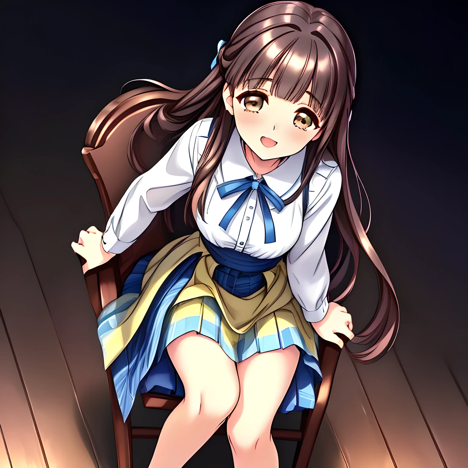 masterpiece, best quality, highres,
rural japan, japanese architecture in the background, smile,
1girl, solo, looking at viewer, breast rest,
kujikawarise, long hair, (large breasts:1.6), twintails, bangs, 
skirt, collarbone,  school uniform, white shirt,  shirt,  short sleeves, pleated skirt, serafuku, black skirt, sailor collar, neckerchief, black sailor collar, yellow neckerchief, yasogami school uniform, earringuttons popping off shirt)