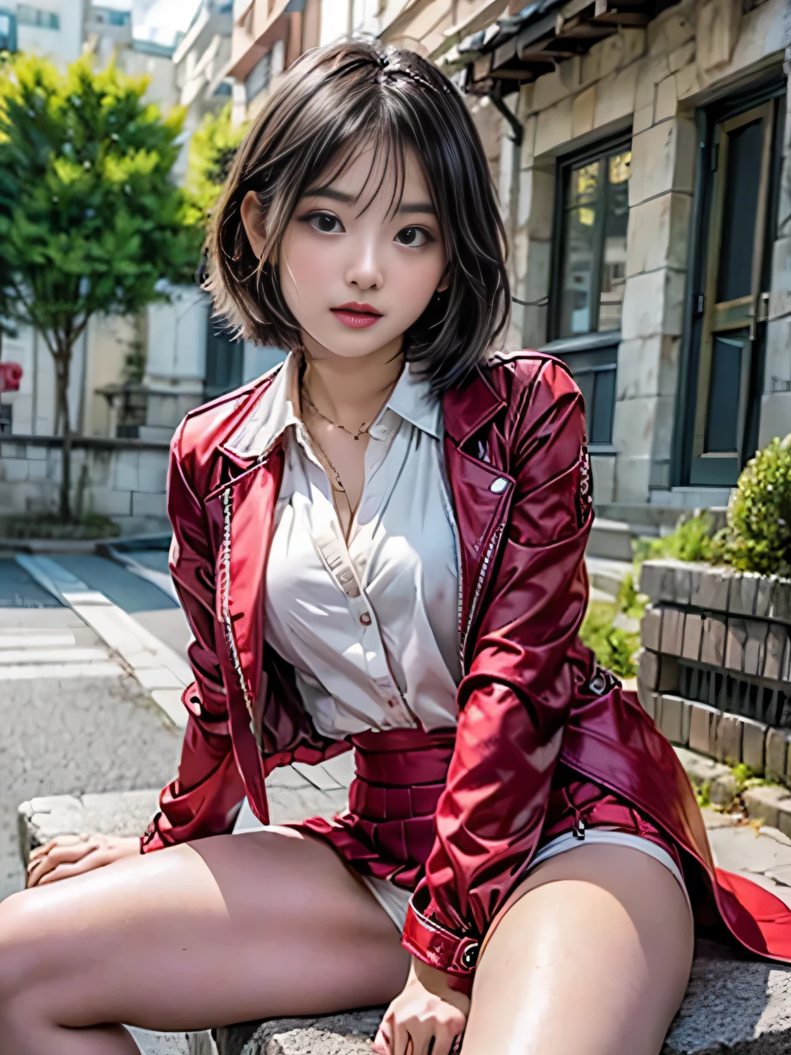 (in 8K、Best Quality、masterpiece:1.2、NSFW)、(reallistic、Photorealsitic:1.2、ultra-detailliert:1.2)、The best lighting、Best Shadows、(((独奏:1.2)))、(((1 amazingly cute Japan girl:1.5)))、((15yo student:1.5))、(She doesn't wear makeup:2)、(((Voyeurism from under your feet:1.5)))、(((Pubic Hair Shots:1.2)))、Front Focus:1.2、((Squat facing the front:2、wide open legs:1.5))、(((Undressing:2)))、(((naked jacket:1.5)))、(Open jacket:1.2)、(((very flat chest:2)))、((See the viewer's feet:1.5))、Fine and beautiful eyes:1.2、(((Midnight:1.5)))、(((American tank illuminated in the background:1.5、Air base on background:1.5、plein air:1.5)))、(Brown hair:1.2、plait:1.5)、((Beautiful nipple:1.5)) 、(Pink:1.5)、(((Army uniform:1.5)))、(((Windlift Skirt:1.5)))、(((no-bra:2)))、Black eye、(Laughing with open mouth happily:1.5)、(Trimmed pubic hair:1.5)、small ass:1.2、(((Slender girl's legs:1.5)))、((Leather Army Beret:1.5))、(Black boots:1.2)、(Perfect Anatomy:1.2)、 smooth white skin、Perfectly trimmed fingers、heels on the ground:1.5、(fullnude:1.5)、