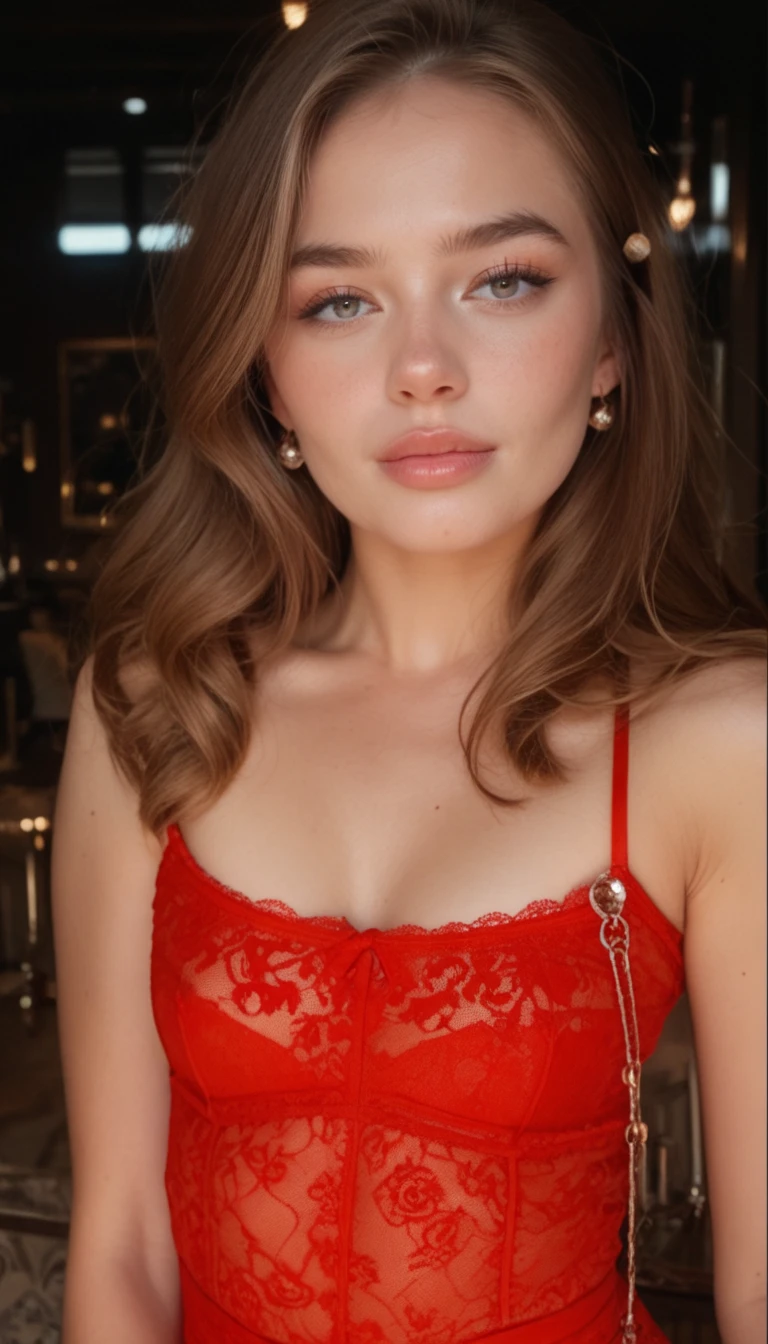 woman wearing a lingerie, long hair, hyper realistic, 4k, masterpiece, beautiful, facing the viewer, headshot, cleavage, red lace bra, turtle neck sports bra, pale skin, fair skin, smirk,
<lora:FionaXL:1>