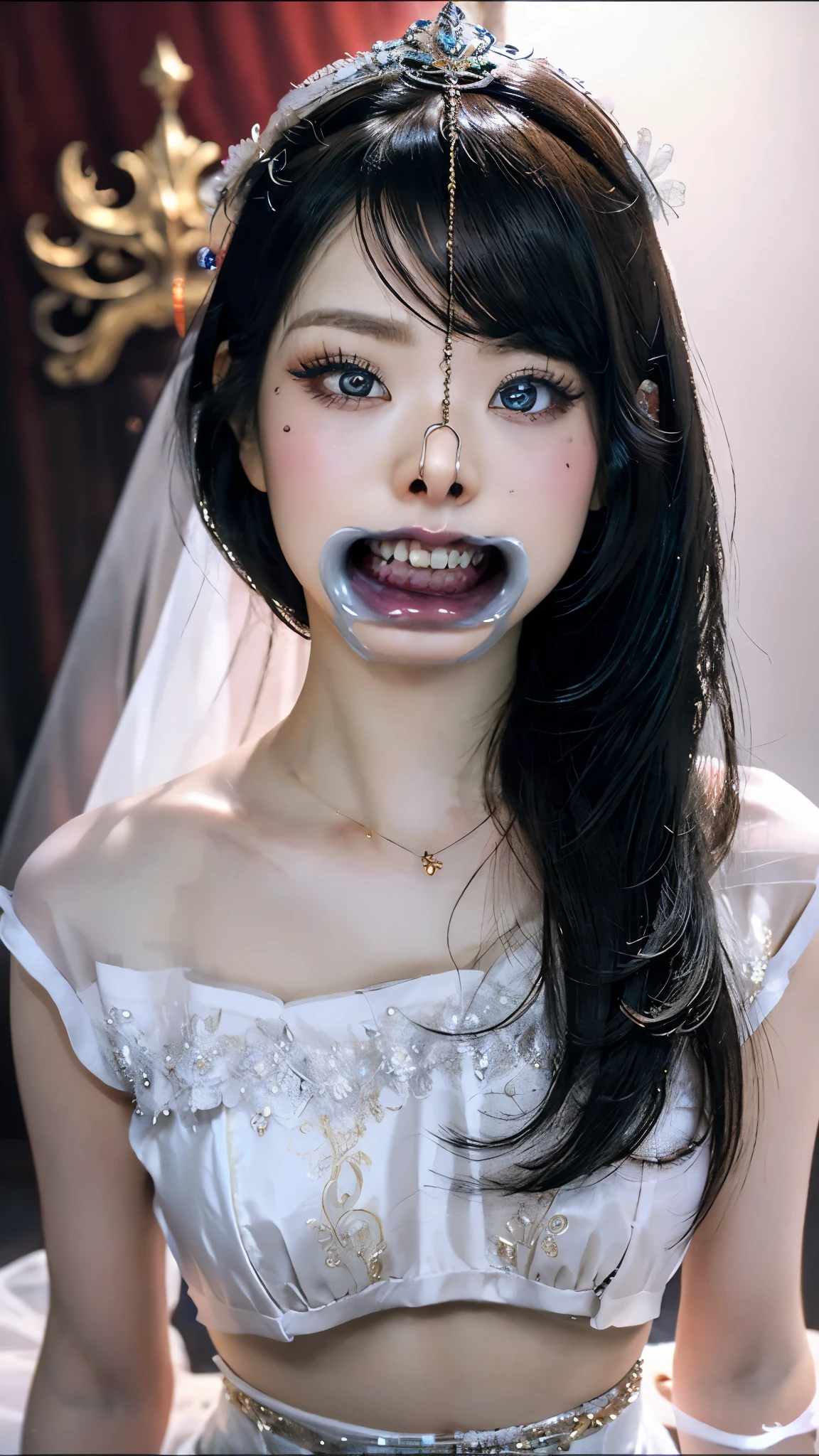 (black and white:1.2), (monochrome photography:1.2), (concrete, cement, cruelty:1.3), Unusual angle view, Close-up shot of a Korean girl's face, black eyeliner, black eyeshadow, black lips, black eyebrows, black makeup, (Evil, Representation of ghosts:1.5), ((completely naked)), Thigh high, Brutal city building, Stormy cloudy sky, Heavy dark clouds, detailed skin texture, skin pores, skin fuzz, wool, I get goosebumps, detailed face, intricately detailed, Depth of the bounds written, Dramatic backlighting, cinematic LUTs, film grain,(((((nsfw)))))