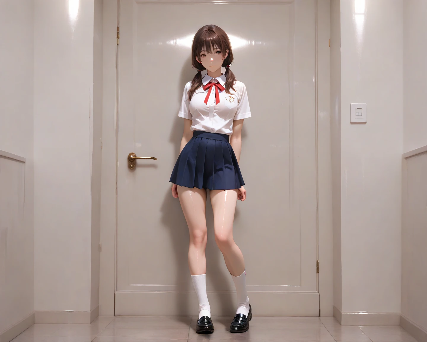 Highest quality Kitten in school uniform Full Body Shot Looking straight at the camera Standing