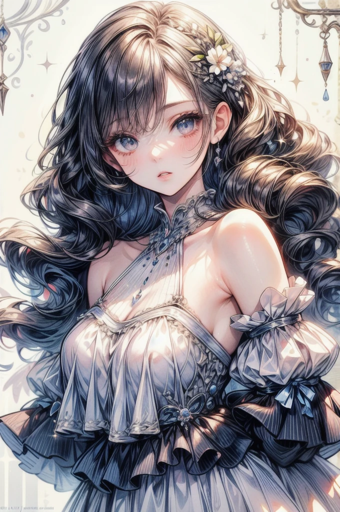 masterpiece, best quality, high-resolution, finely detailed, extremely detailed and beautiful, distinct image, 1 girl, solo, beautiful young teenage girl, 13 years old, tanned white skin, long loose and flowing silky negligee sleepwear, short shoulder length hair, sleek dark violet-black hair, Pixie cut hair, big round velvet colored eyes, fringe bangs over forehead, oval shaped face, sharp facial features, high-bridged nose, full cherry pink lips. medium height(172cm). D-cup breasts, small narrow waist. small delicate curvy hips, smooth silky thick thighs, large round ass, hourglass figure, slender and slim build with a toned and fit physique , standing upright, full body picture, hip-level shot. classy and opulent bedroom setting